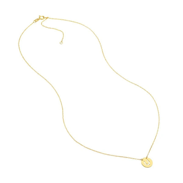 So You Cutout Horseshoe Mini Disc Adjustable Necklace