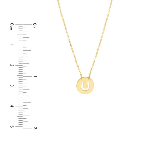 So You Cutout Horseshoe Mini Disc Adjustable Necklace