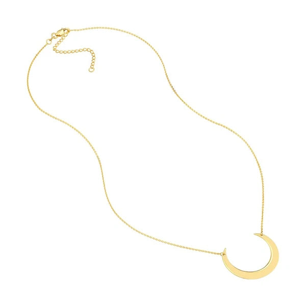 Upward Crescent Moon Pendant Necklace
