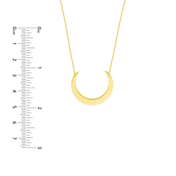 Upward Crescent Moon Pendant Necklace
