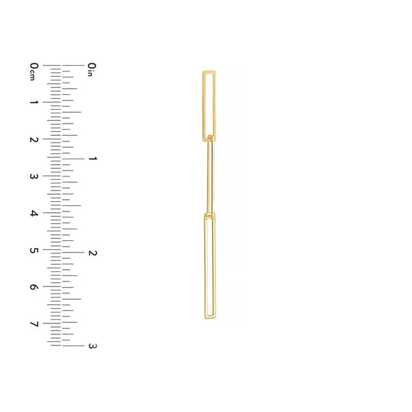Interlocking Open Rectangle Drop Earrings