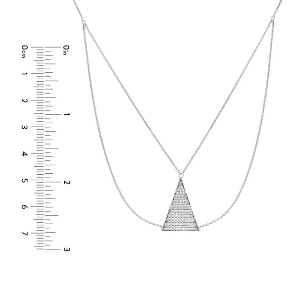 Sterling Silver CZ Triangle Bib Necklace