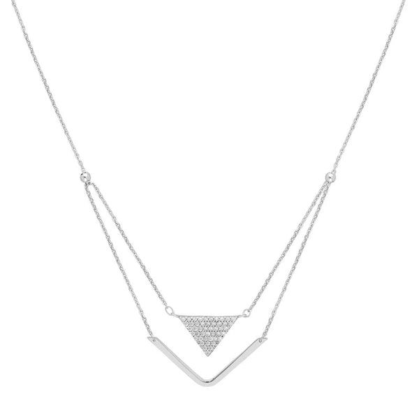 Sterling Silver CZ Stability and Balance Necklace