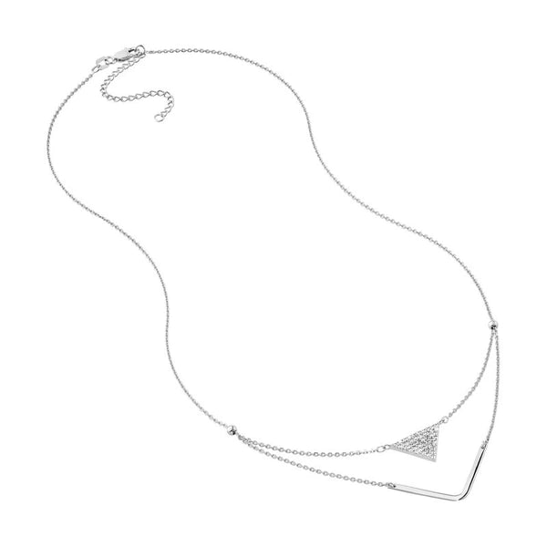 Sterling Silver CZ Stability and Balance Necklace