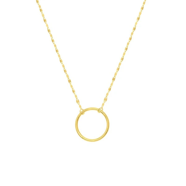 Open Circle Pendant on Piatto Chain Necklace