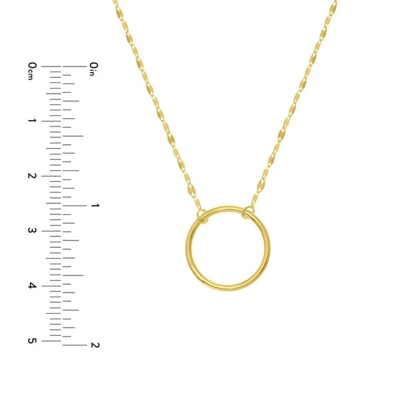 Open Circle Pendant on Piatto Chain Necklace