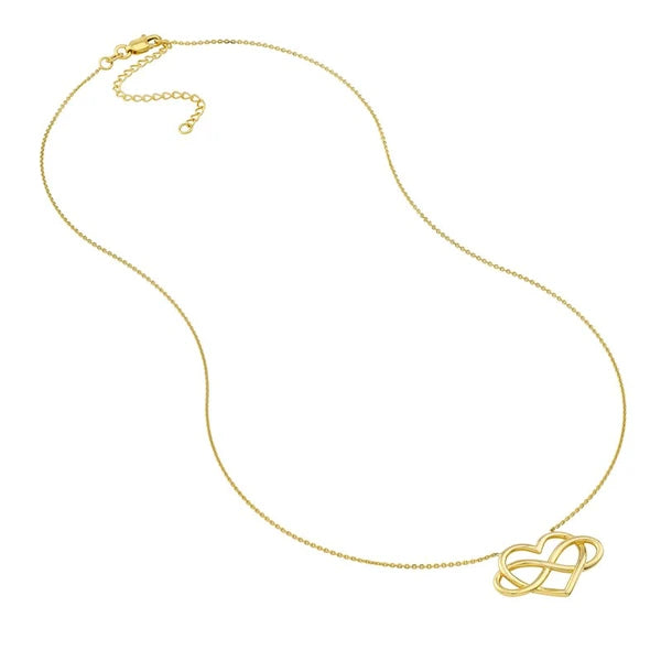 Infinity Open Heart Pendant Necklace