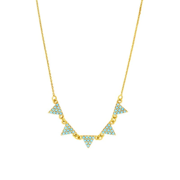 Simulated Turquoise Triangle Necklace
