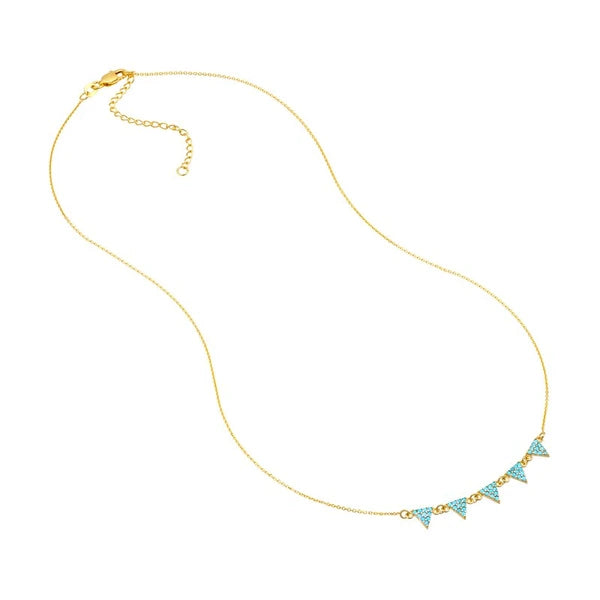 Simulated Turquoise Triangle Necklace