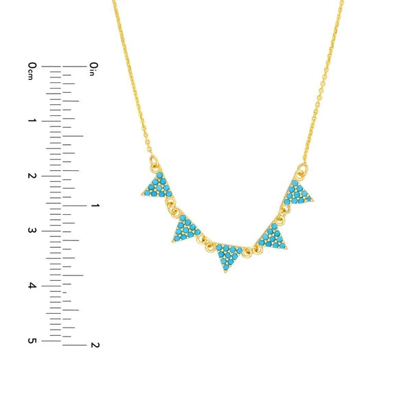 Simulated Turquoise Triangle Necklace