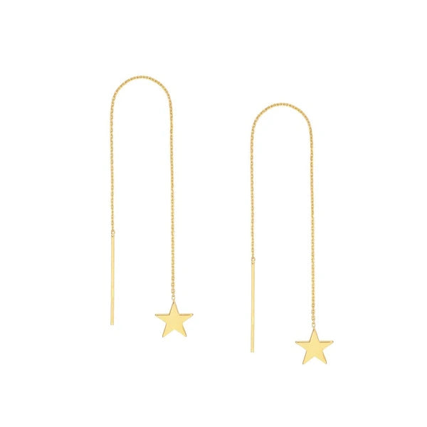 Flat Star Threader Earrings