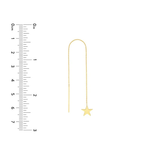 Flat Star Threader Earrings