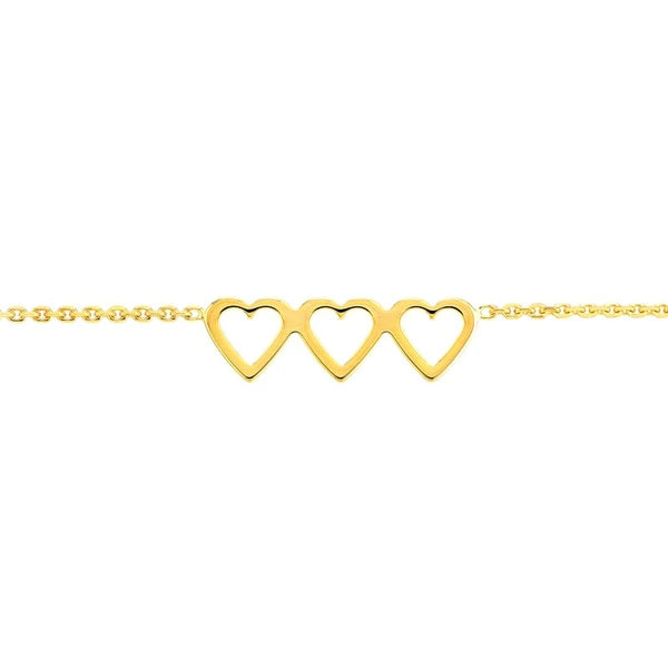 Open Heart Trio Adjustable Anklet
