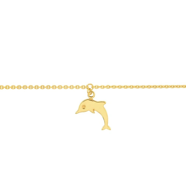 Dolphin Dangle Trio Adjustable Anklet