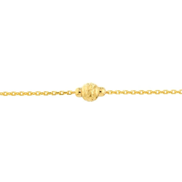 D/C and Mini Polished Bead Adjustable Anklet