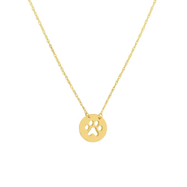 So You Cutout Paw Mini Disc Adj Necklace