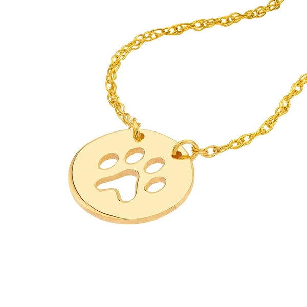 So You Cutout Paw Mini Disc Adj Necklace