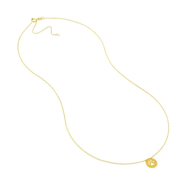 So You Cutout Paw Mini Disc Adj Necklace