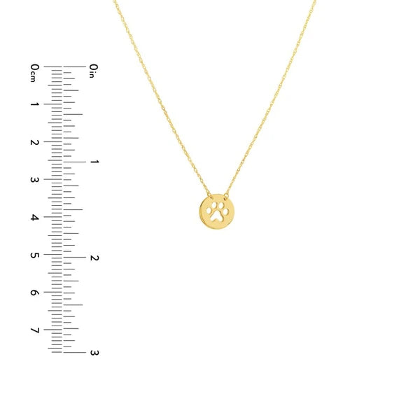So You Cutout Paw Mini Disc Adj Necklace