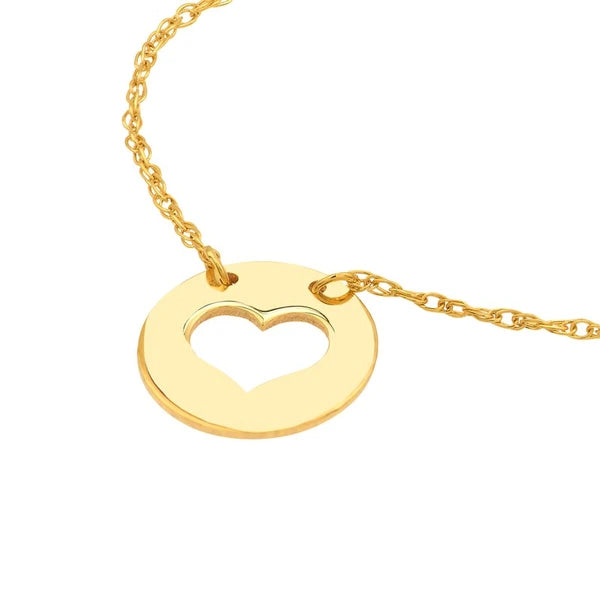 So You Cutout Heart Mini Disc Adjustable Necklace