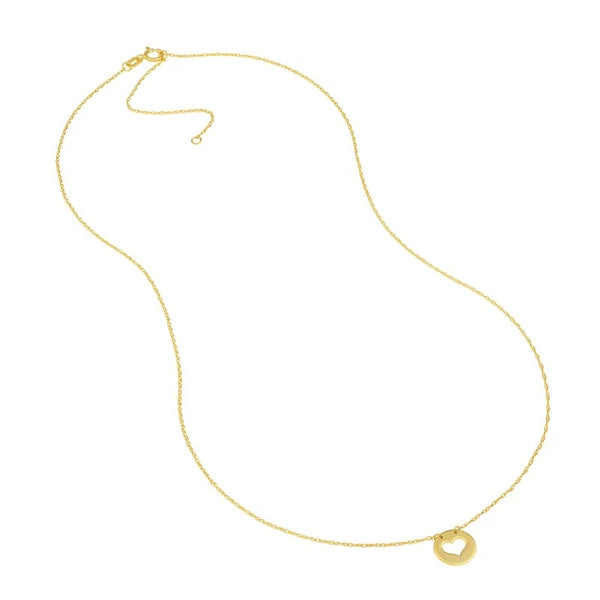 So You Cutout Heart Mini Disc Adjustable Necklace