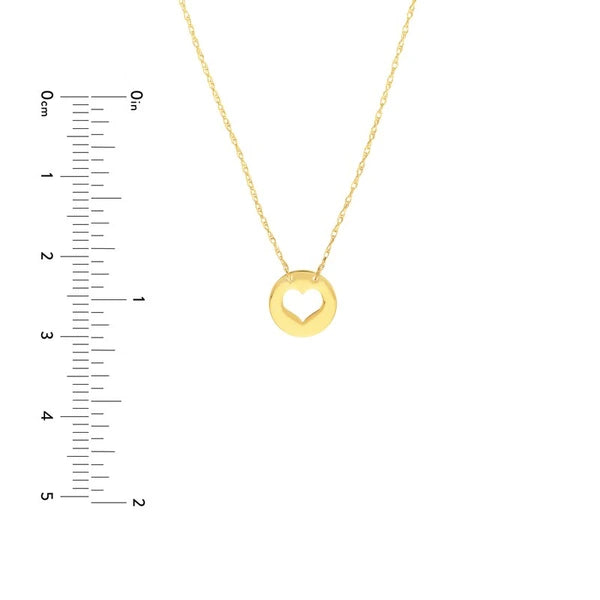 So You Cutout Heart Mini Disc Adjustable Necklace