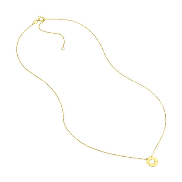 So You Cutout Star Mini Disc Adjustable Necklace