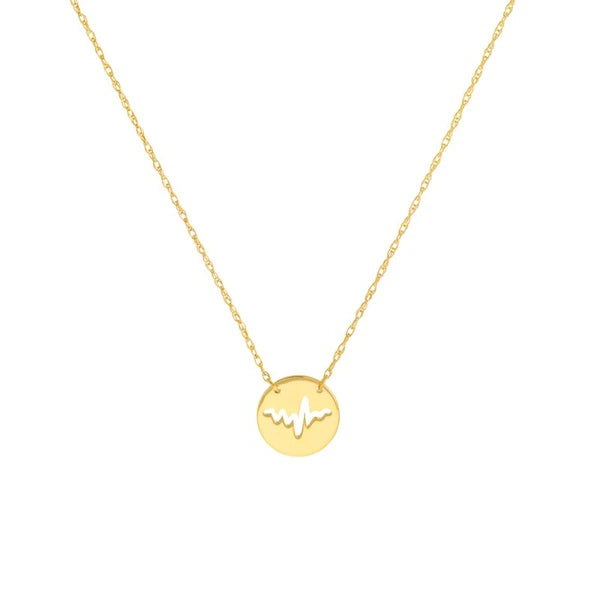 So You Cutout Heartbeat Mini Disc Adjustable Necklace