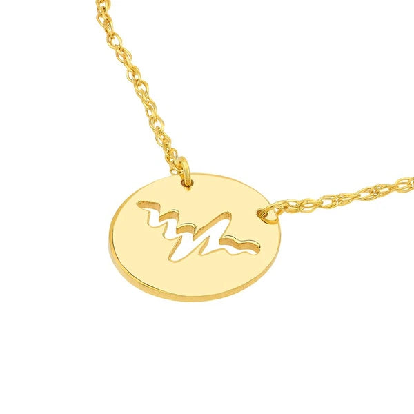 So You Cutout Heartbeat Mini Disc Adjustable Necklace