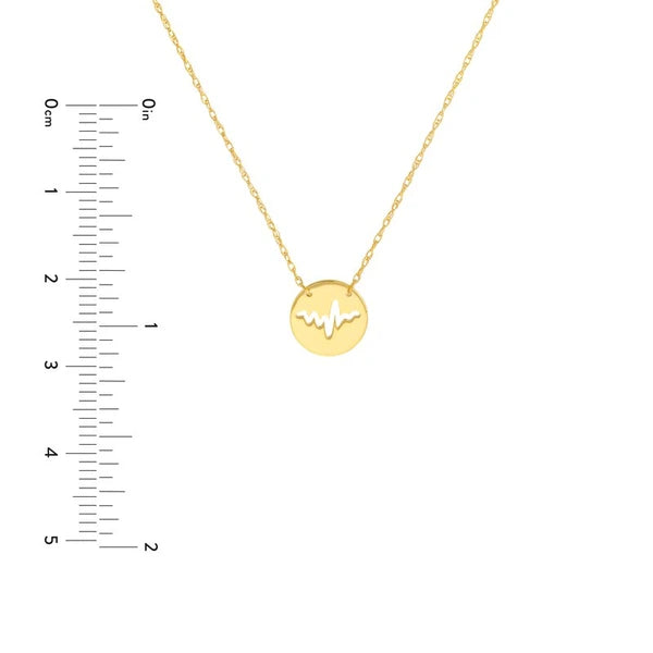 So You Cutout Heartbeat Mini Disc Adjustable Necklace