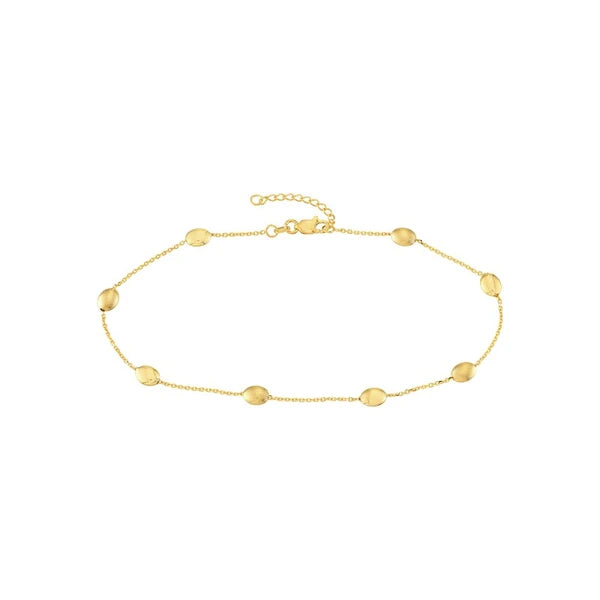 Satin and Polished Coffee Bean Adj Anklet