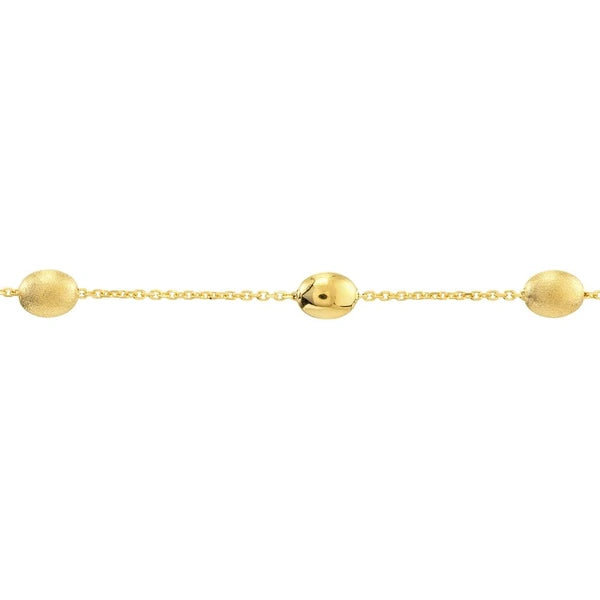 Satin and Polished Coffee Bean Adj Anklet