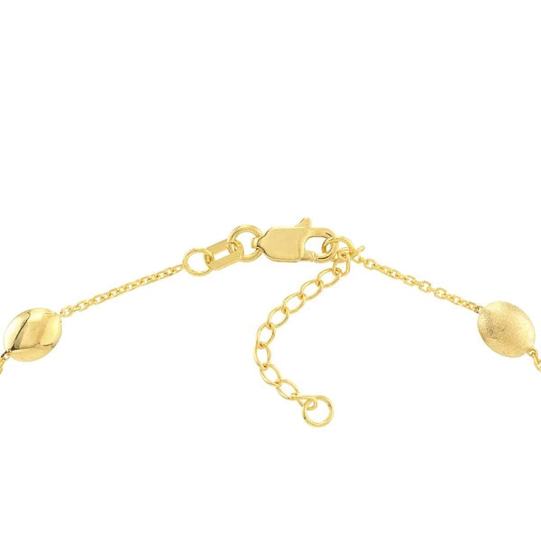 Satin and Polished Coffee Bean Adj Anklet