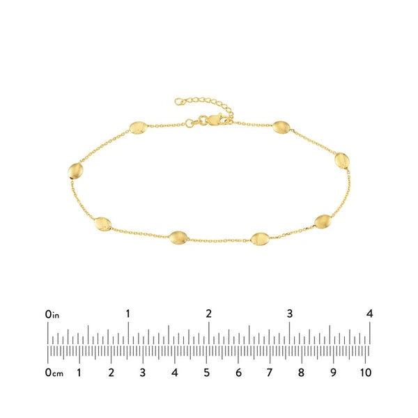 Satin and Polished Coffee Bean Adj Anklet