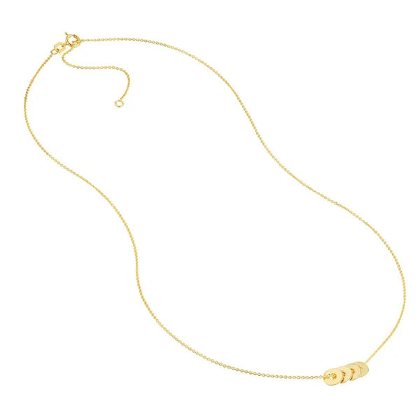 Flat Disc Cluster Adjustable Necklace