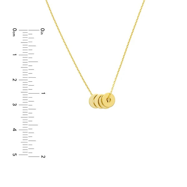 Flat Disc Cluster Adjustable Necklace