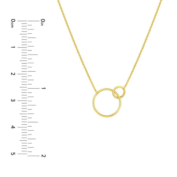 Interlocking Open Circles Adjustable Necklace