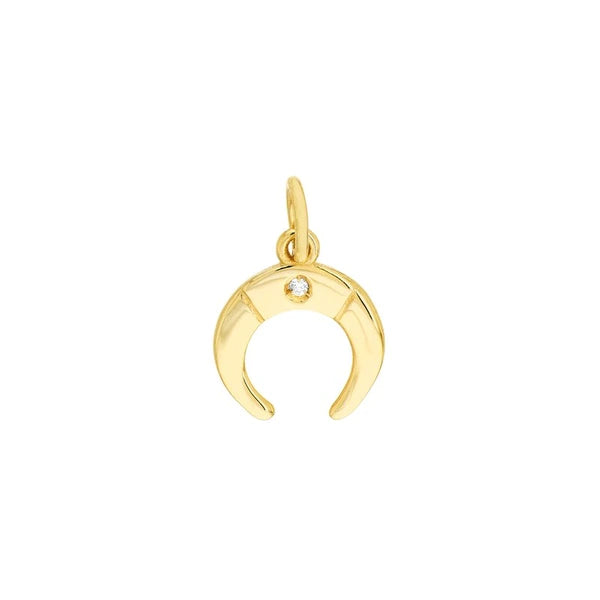 Crescent Moon Charm with 1pt Diamond