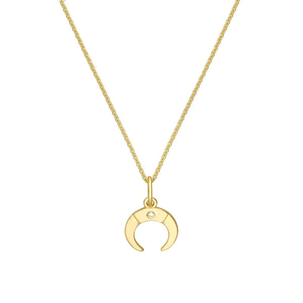 Crescent Moon Charm with 1pt Diamond