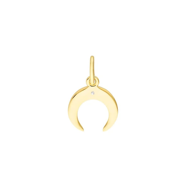 Crescent Moon Charm with 1pt Diamond