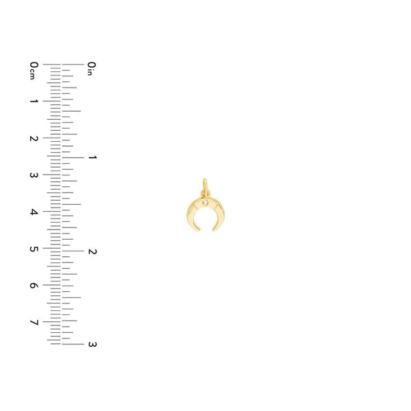 Crescent Moon Charm with 1pt Diamond