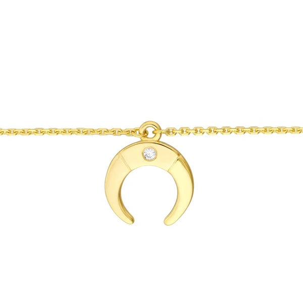 Horn Drop with Diamond Adjustable Choker