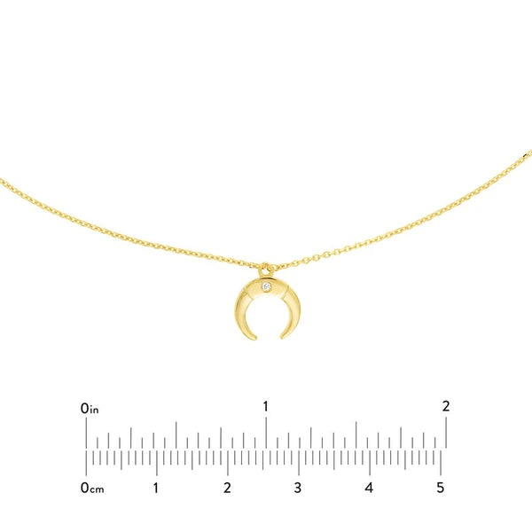 Horn Drop with Diamond Adjustable Choker
