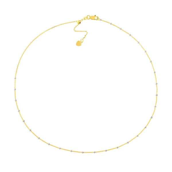 Two-Tone Saturn Chain Adjustable Choker
