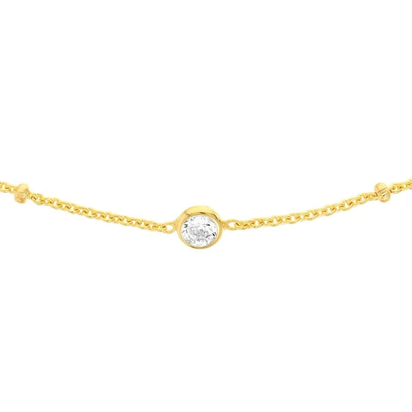 CZ Bezels on Saturn Chain Adjustable Choker