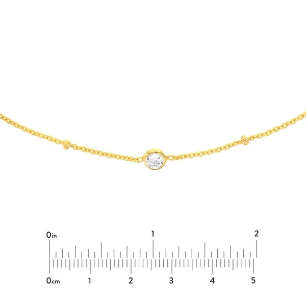 CZ Bezels on Saturn Chain Adjustable Choker
