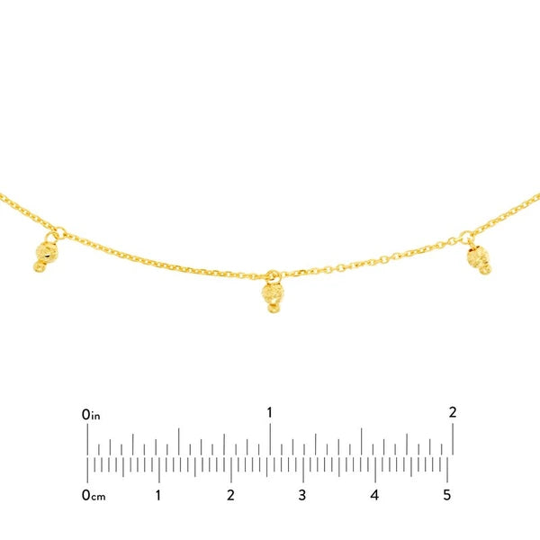 Diamond-Cut Bead Drops Adjustable Choker