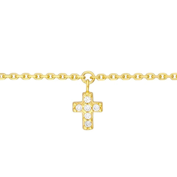CZ Cross Dangles Adjustable Choker
