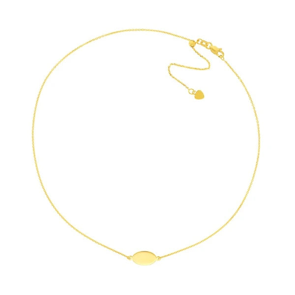 Mini Engravable Oval Plate Adjustable Choker