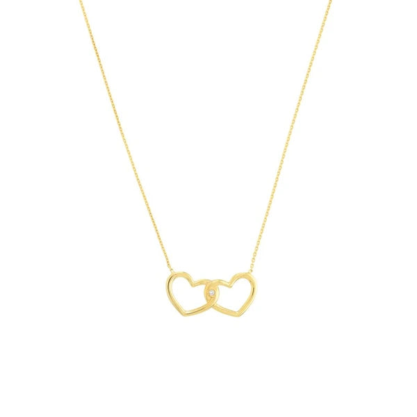 Linked Open Hearts Adjustable Necklace